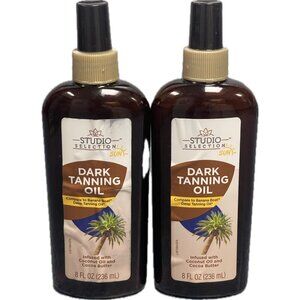 Studio Selection Dark Tanning Oil 8oz Compare To Banana Boat New PACK OF 2 NEW